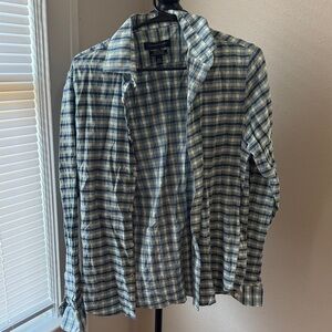 Banana Republic Men's Plaid Shirt Jacket in Blue and Green